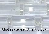 CTB900 15 inches 10*16mm faceted tube white crystal beads