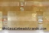 CTB907 15 inches 10*16mm faceted tube citrine beads