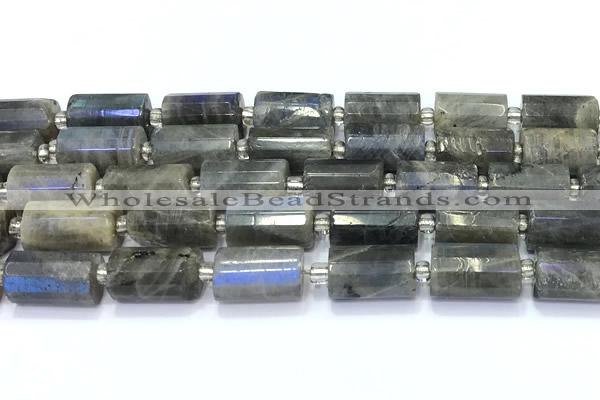 CTB910 15 inches 10*16mm faceted tube labradorite beads