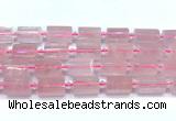 CTB943 15 inches 13*25mm - 14*19mm faceted tube rose quartz beads