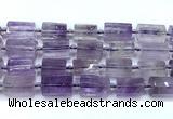 CTB946 15 inches 13*25mm - 14*19mm faceted tube amethyst beads