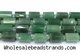 CTB948 15 inches 13*25mm - 14*19mm faceted tube green aventurine beads