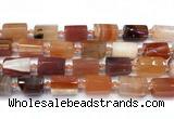 CTB950 15 inches 13*25mm - 14*19mm faceted tube agate beads