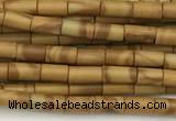 CTB976 15 inches 2*4mm tube wooden jasper beads