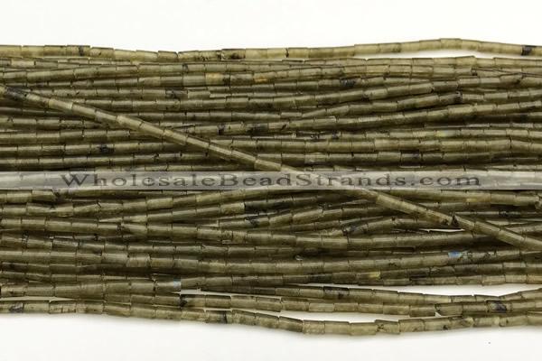 CTB983 15 inches 2*4mm tube labradorite beads