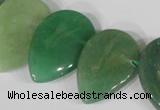 CTD04 Top drilled 22*30mm flat teardrop green aventurine beads