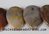 CTD10 Top drilled 22*30mm flat teardrop jasper gemstone beads