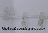 CTD1137 Top drilled 6*15mm - 8*20mm nuggets white crystal beads