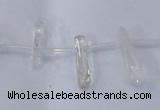 CTD1140 Top drilled 5*12mm - 6*18mm nuggets white crystal beads