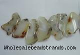 CTD1516 Top drilled 30*50mm - 45*65mm freeform agate slab beads