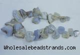 CTD1555 Top drilled 18*25mm - 30*45mm freeform blue lace agate slab beads