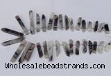 CTD1606 Top drilled 6*25mm - 8*50mm sticks botswana agate beads