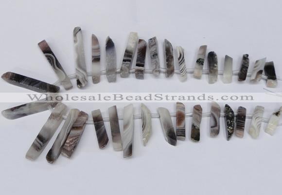 CTD1606 Top drilled 6*25mm - 8*50mm sticks botswana agate beads