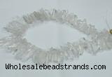 CTD1638 Top drilled 5*25mm - 7*45mm sticks white crystal beads