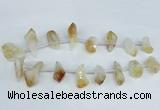 CTD1645 Top drilled 15*20mm - 18*35mm faceted nuggets citrine beads