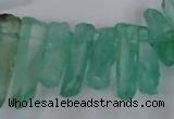 CTD1695 Top drilled 5*15mm - 7*35mm sticks dyed white crystal beads