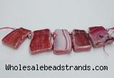 CTD1732 Top drilled 25*35mm - 30*45mm freeform agate slab beads