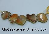 CTD1738 Top drilled 25*35mm - 35*50mm freeform agate slab beads