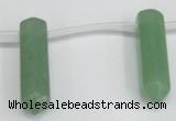 CTD1802 Top drilled 10*30mm - 10*32mm sticks green aventurine beads