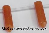 CTD1803 Top drilled 10*30mm - 10*32mm sticks red aventurine beads