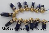 CTD1919 Top drilled 8*20mm - 10*35mm sticks lapis lazuli gemstone beads