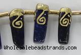 CTD1927 Top drilled 8*20mm - 10*35mm sticks lapis lazuli beads