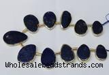 CTD1928 Top drilled 18*25mm - 25*40mm freeform lapis lazuli beads