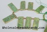 CTD1946 Top drilled 18*45mm - 20*50mm rectangle sea sediment jasper beads