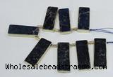 CTD1947 Top drilled 18*45mm - 20*50mm rectangle sea sediment jasper beads