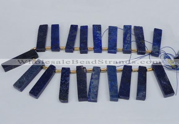 CTD1961 Top drilled 10*50mm - 12*55mm sticks lapis lazuli beads