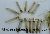 CTD1967 Top drilled 6*50mm - 10*60mm sticks lemon quartz beads