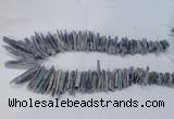 CTD1978 Top drilled 5*20mm – 8*45mm sticks blue Kyanite beads