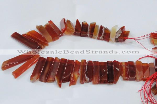 CTD1983 Top drilled 8*25mm - 10*50mm sticks agate gemstone beads