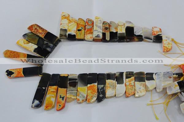 CTD1985 Top drilled 10*25mm - 12*50mm sticks agate gemstone beads