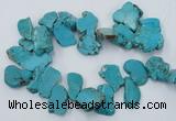 CTD2014 Top drilled 20*25mm - 30*35mm freeform turquoise beads