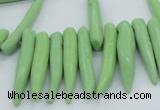 CTD2038 Top drilled 5*15mm - 6*40mm sticks turquoise beads