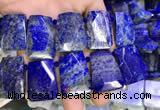 CTD2106 Top drilled 20*28mm - 22*32mm faceted freeform lapis lazuli beads