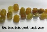 CTD2121 Top drilled 15*25mm - 18*25mm freeform agate beads