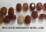 CTD2125 Top drilled 15*25mm - 18*25mm freeform agate beads