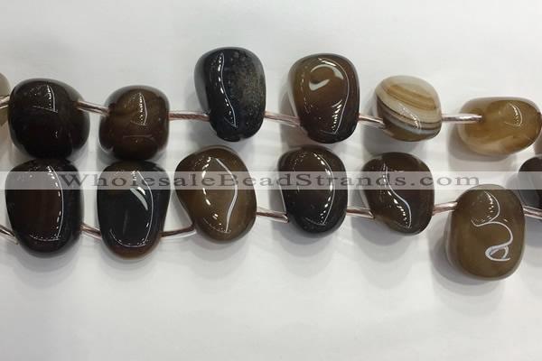 CTD2132 Top drilled 15*25mm - 18*25mm freeform agate beads