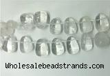 CTD2140 Top drilled 15*25mm - 18*25mm freeform white crystal beads