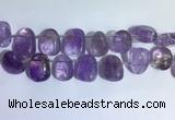 CTD2141 Top drilled 15*25mm - 18*25mm freeform amethyst beads