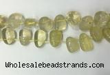 CTD2142 Top drilled 15*25mm - 18*25mm freeform lemon quartz beads