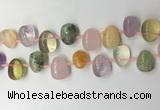 CTD2146 Top drilled 15*25mm - 18*25mm freeform mixed quartz beads