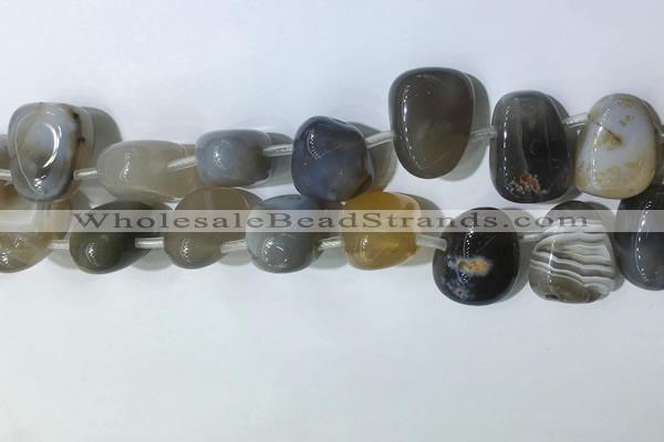 CTD2147 Top drilled 15*25mm - 18*25mm freeform agate beads