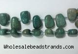 CTD2150 Top drilled 15*25mm - 18*25mm freeform amazonite beads