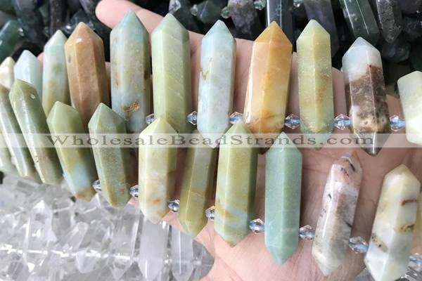 CTD2242 Top drilled 10*22mm - 12*45mm faceted nuggets amazonite beads