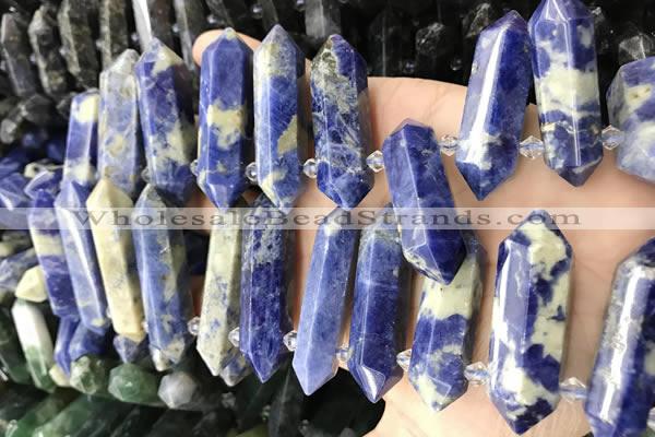 CTD2247 Top drilled 10*22mm - 12*45mm faceted nuggets sodalite beads