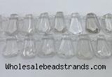 CTD2265 Top drilled 16*28mm - 20*30mm faceted freeform white crystal beads