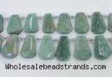 CTD2269 Top drilled 16*28mm - 20*30mm faceted freeform amazonite beads